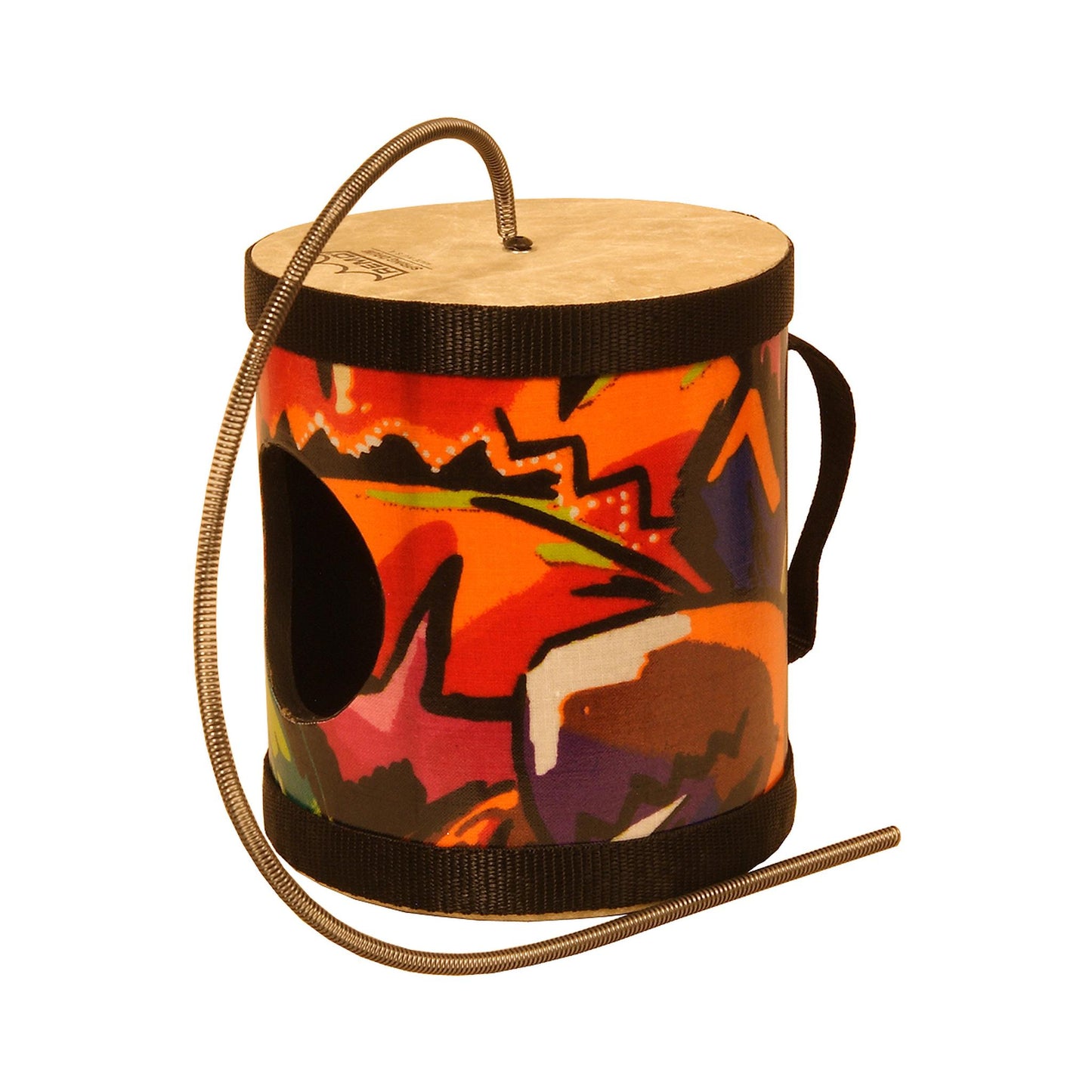 REMO Spring Drum, 5" Diameter, 5" Length, Fabric Tropical Leaf