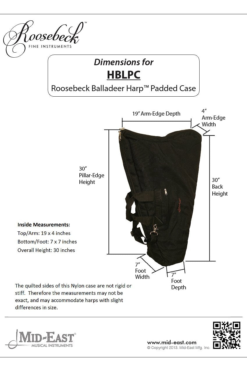 Roosebeck Balladeer Harp TM Padded Case