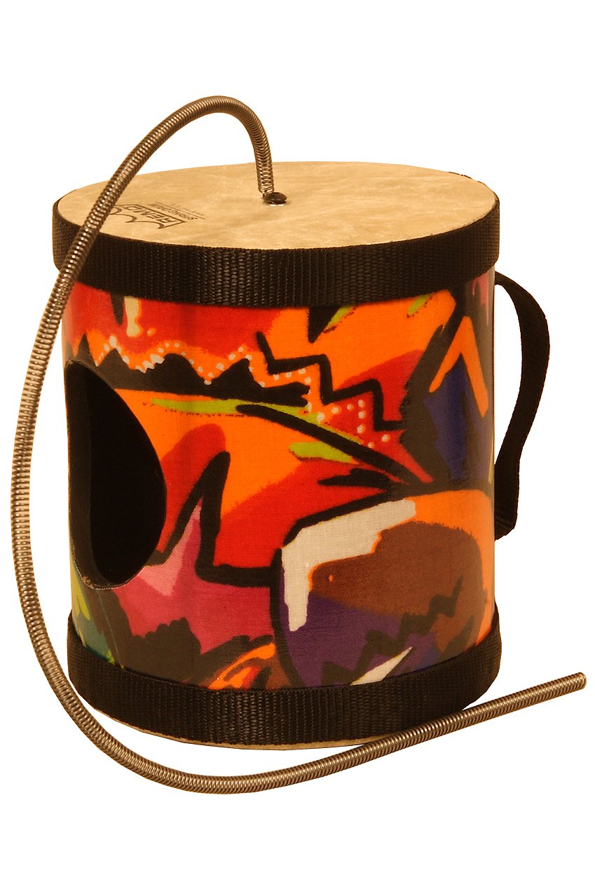 REMO Spring Drum, 5" Diameter, 5" Length, Fabric Tropical Leaf