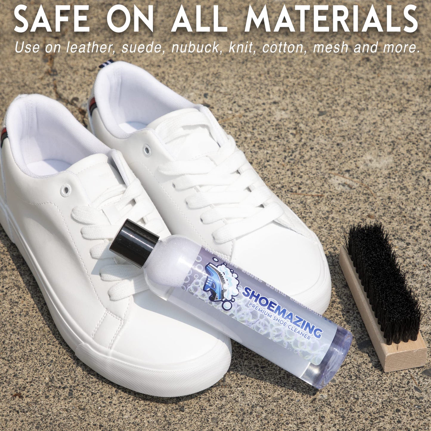 Shoemazing Shoe Cleaner Kit - Premium 8 oz Cleaning Solution with Brush - Works On All Shoes. Suade-leather-Canvas-Nubock-Mesh