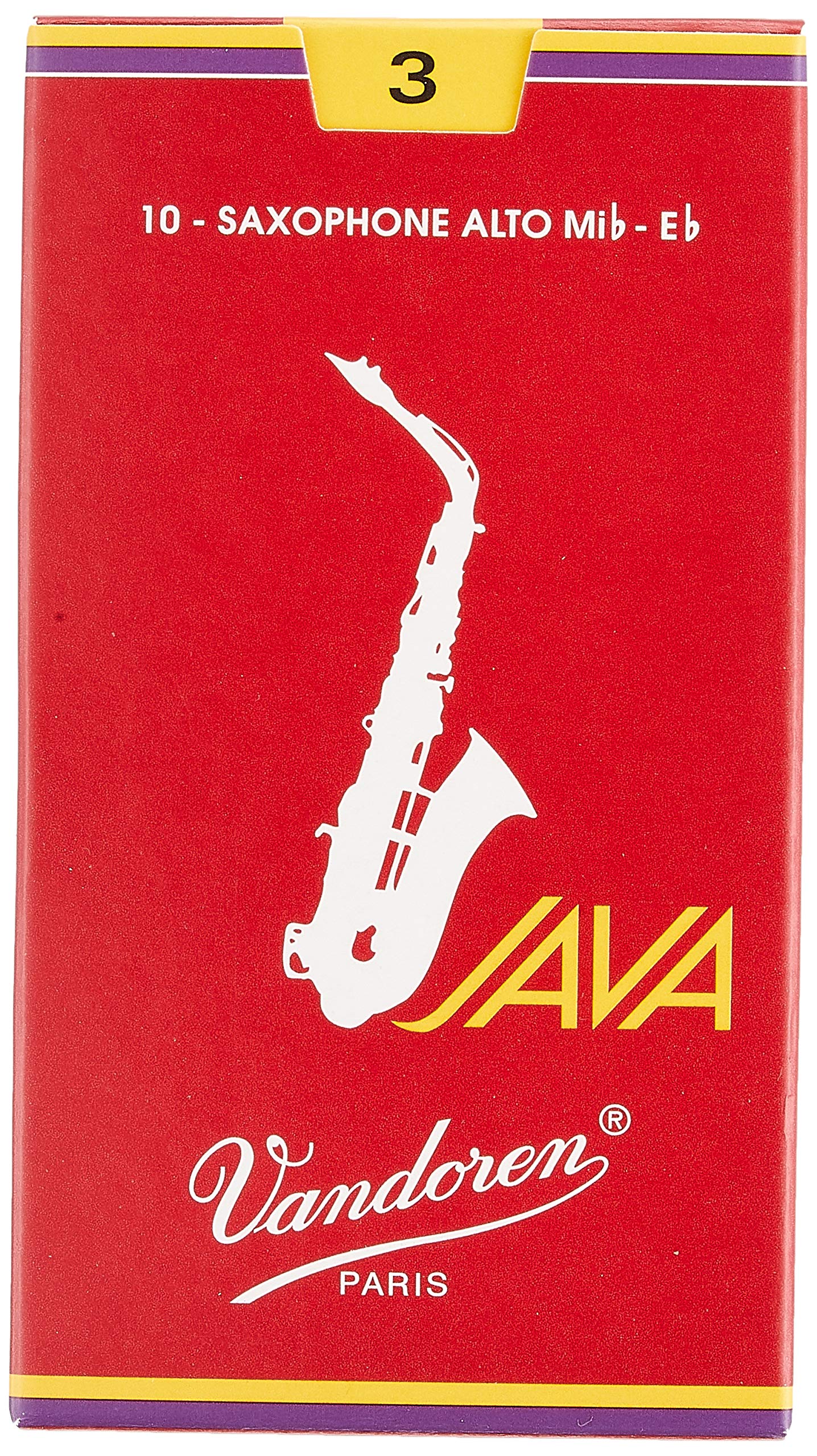 Vandoren Alto Sax Java Red Reeds Strength #3; Box of 10