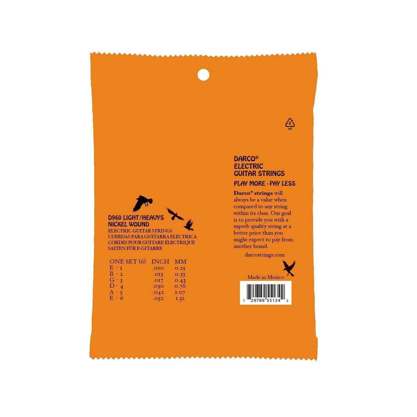 Darco Electric Guitar Strings, Light/Heavy (D960)