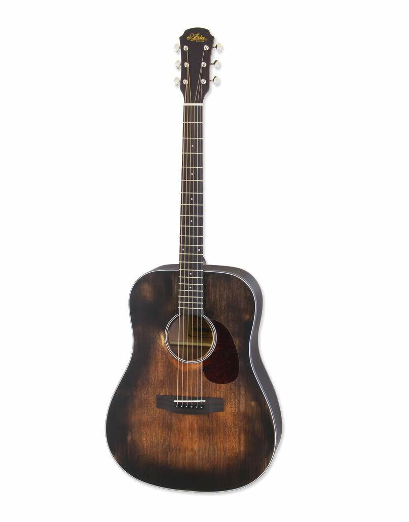 Aria Delta Player 6 String Acoustic Guitar, Muddy Brown Matte Finish, Dreadnought (ARIA-111DP)