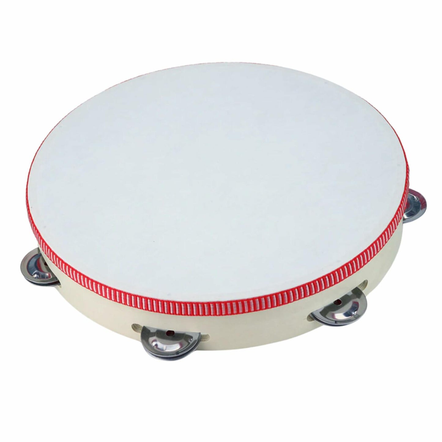 Trophy Tambourines with Non-Replaceable Skin Head-10 Single Row, Brown, inch (B310)