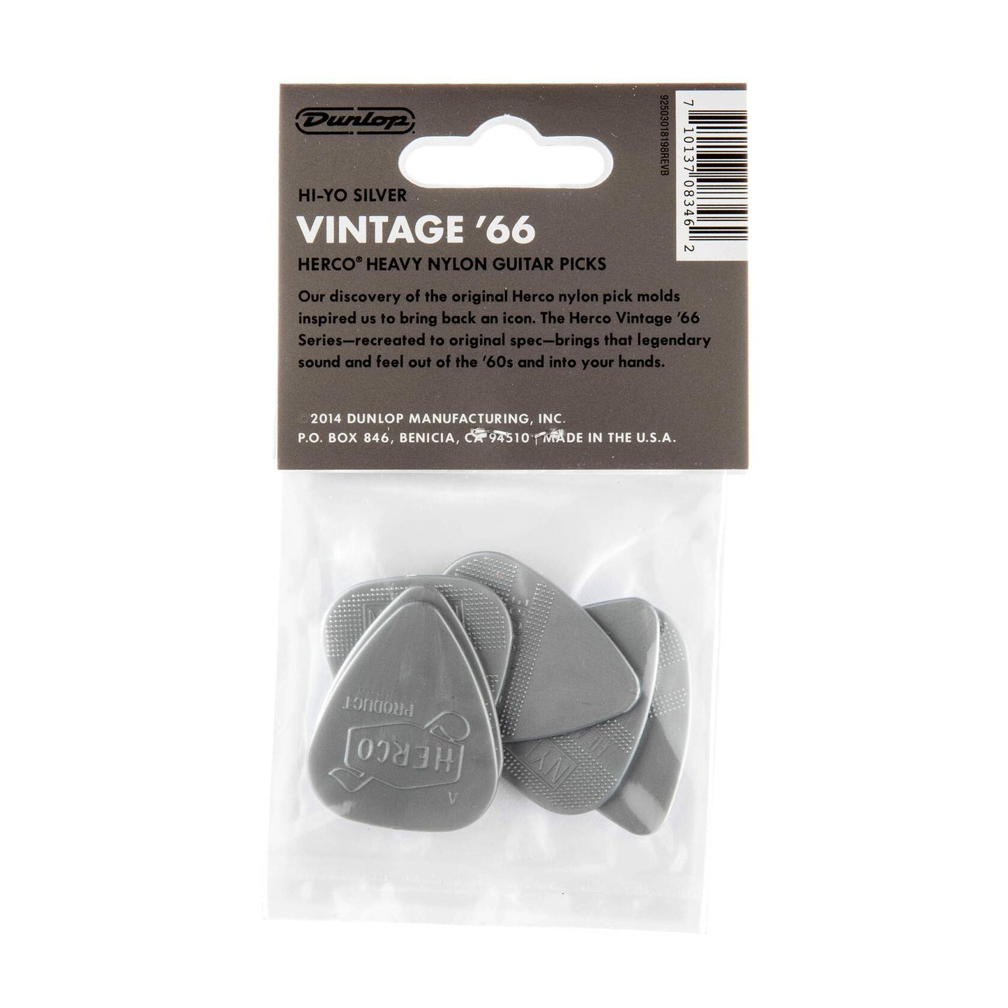 Herco® HEV211P Vintage '66, Silver, Heavy, 6/Player's Pack