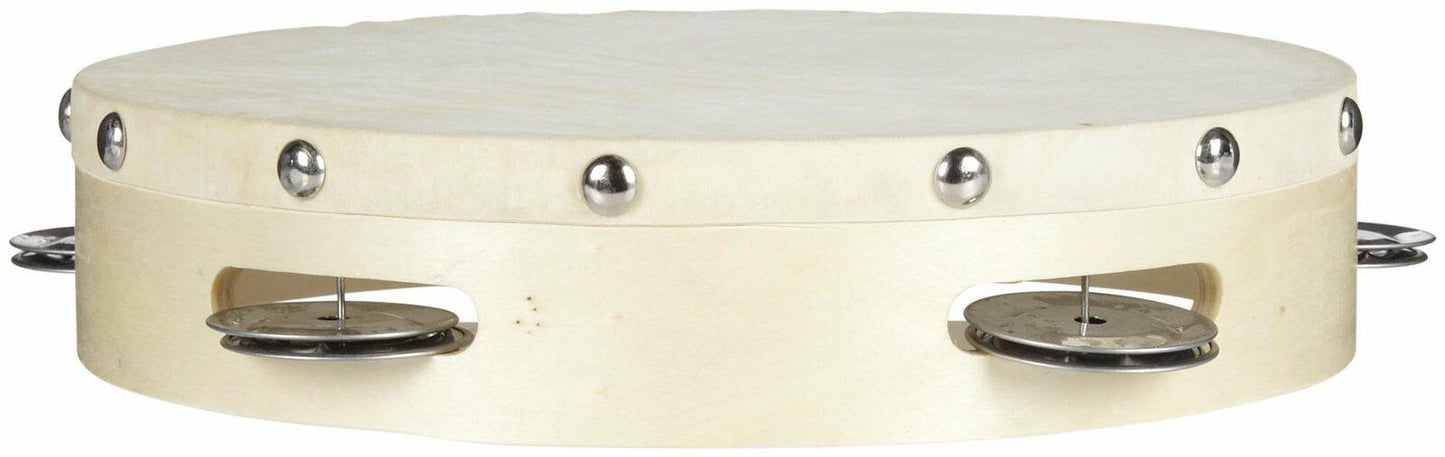 Trophy Tambourines With Non-Replaceable Skin Head - 8" Single Row