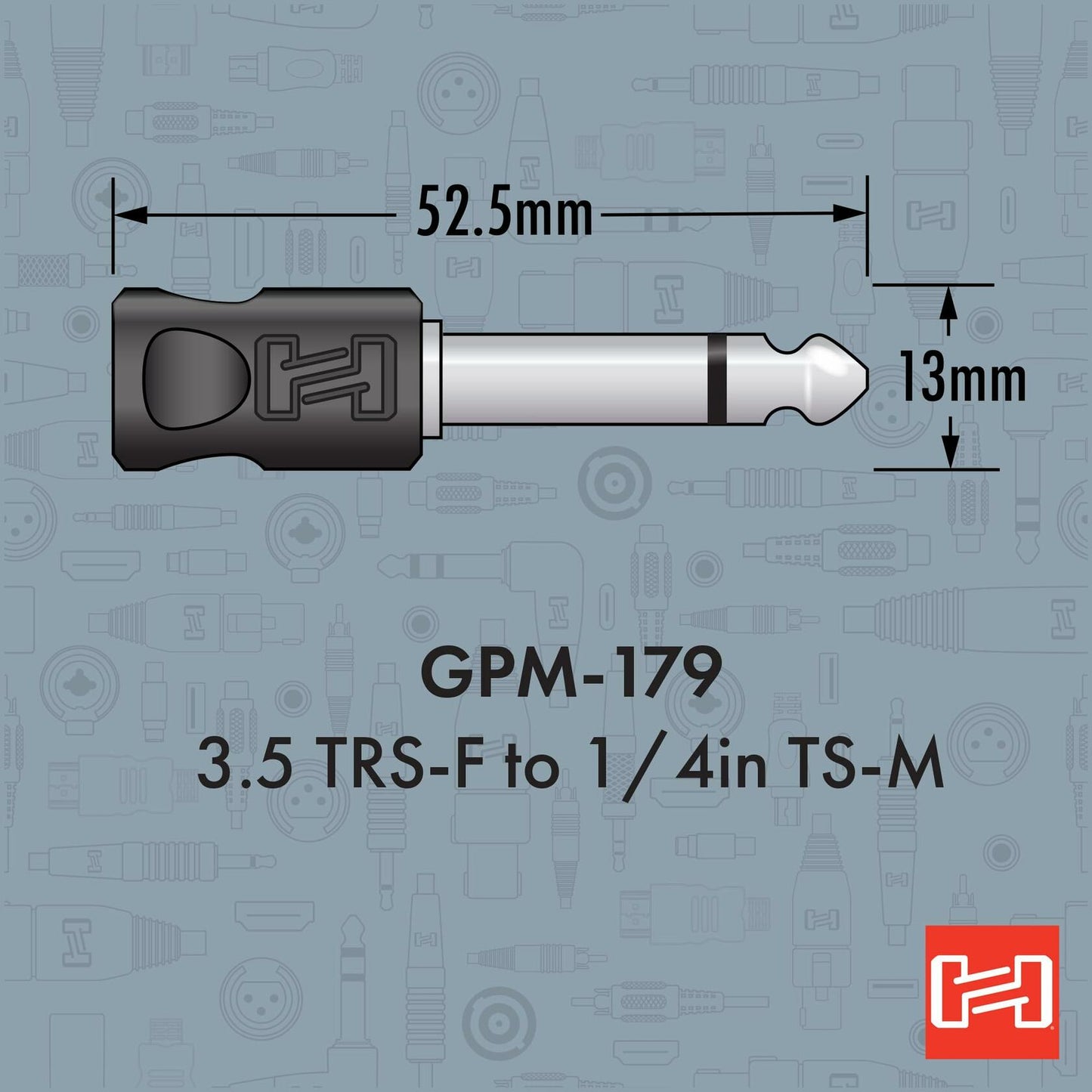 Hosa GPM-179 3.5 mm TRS to 1/4 Inch TS Adaptor