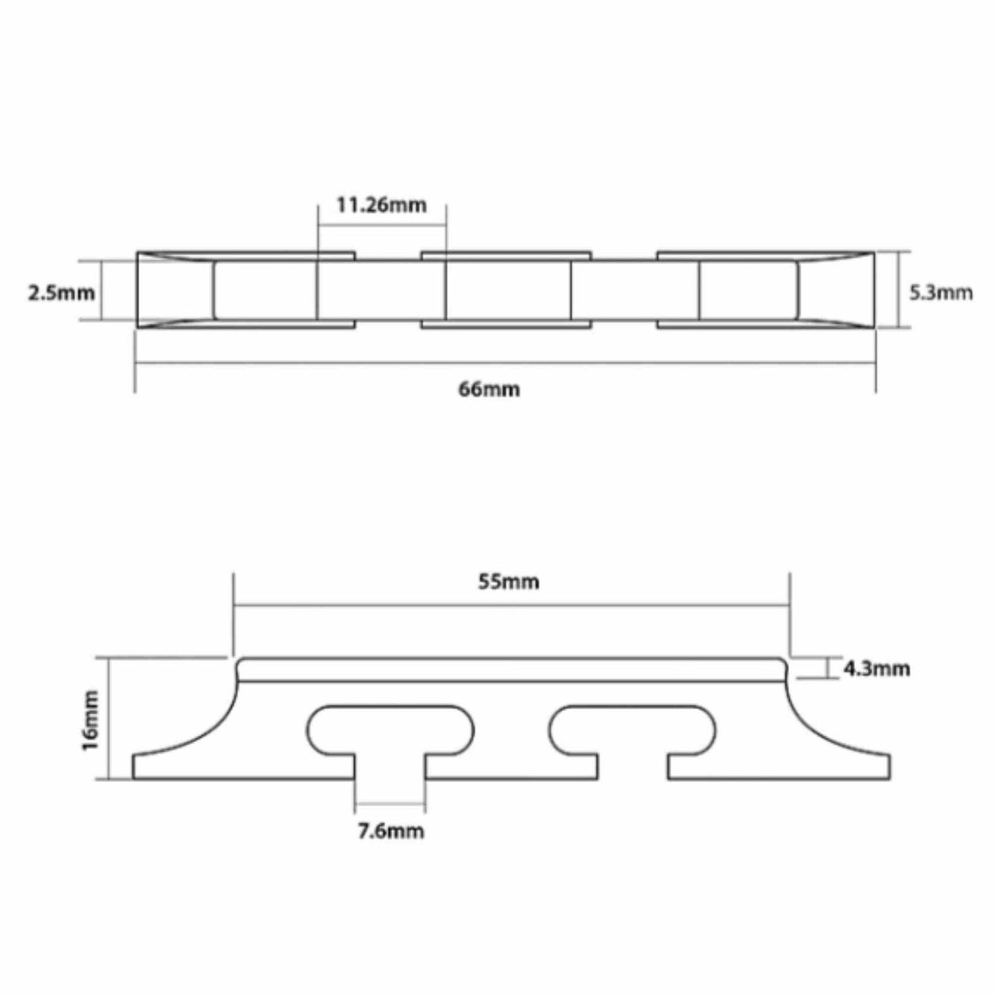 Grover Tenor Banjo Bridge (71), 5/8