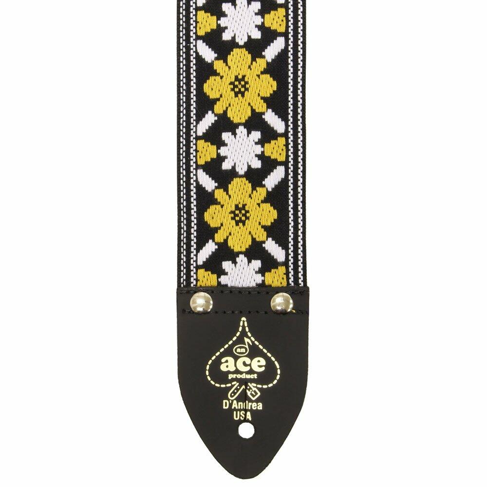 Ace Vintage Reissue Guitar Strap by D’Andrea – Vintage Rock Style – Adjustable – Fits Electric, Acoustic & Bass