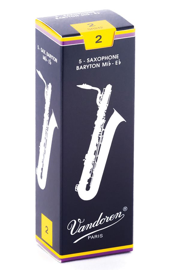Vandoren Bari Sax Traditional Reeds Strength #2; Box of 5