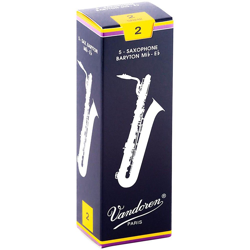 Vandoren Bari Sax Traditional Reeds Strength #2; Box of 5