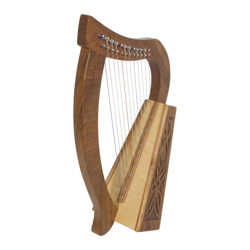 Roosebeck Baby Celtic Harp 12-String w/Knotwork Design - Walnut Wood