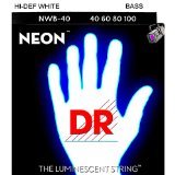 DR Strings, 4 Bass Guitar Strings, Neon White (NWB-40)