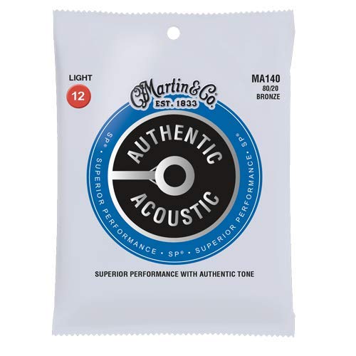 Martin Strings MA150PK3-U 80-20 Authentic Acoustic Gauge Guitar Strings, Medium - Pack of 3