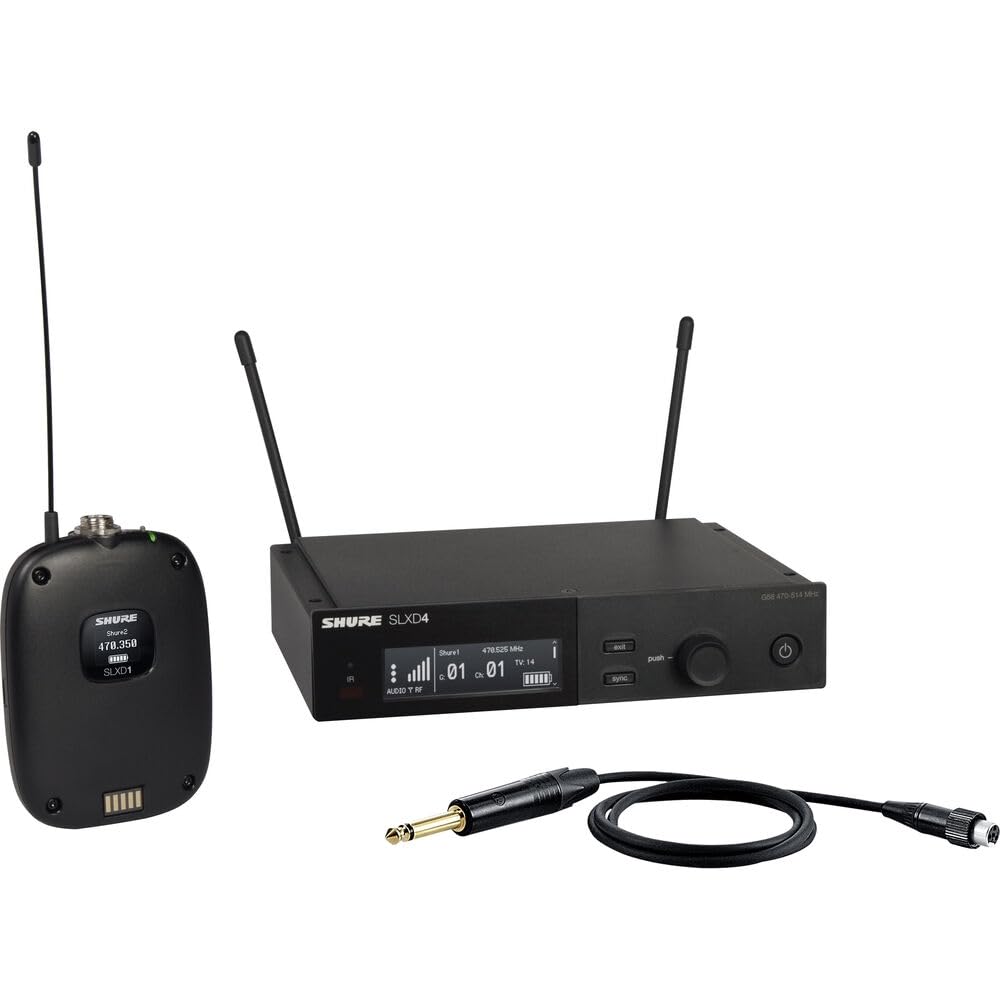 Shure SLXD14 Combo Wireless System with Bodypack and WA305 Instrument Cable for Guitar/Bass