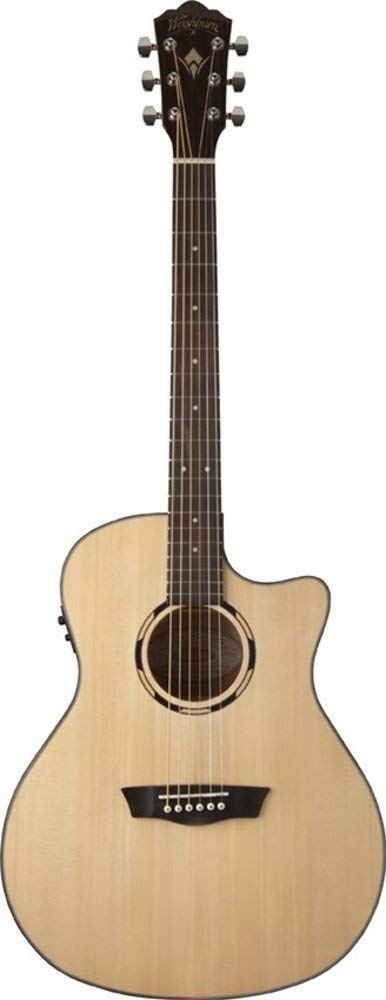 Washburn Woodline 10 Series 6 String Acoustic-Electric Guitar, Right, Natural (WLO10SCE-O)