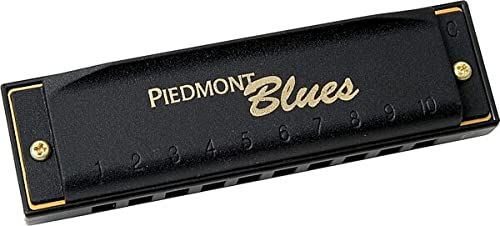 HOHNER Piedmont Blues 7 Harmonica Pack with Case, Stainless steel (PBH7)