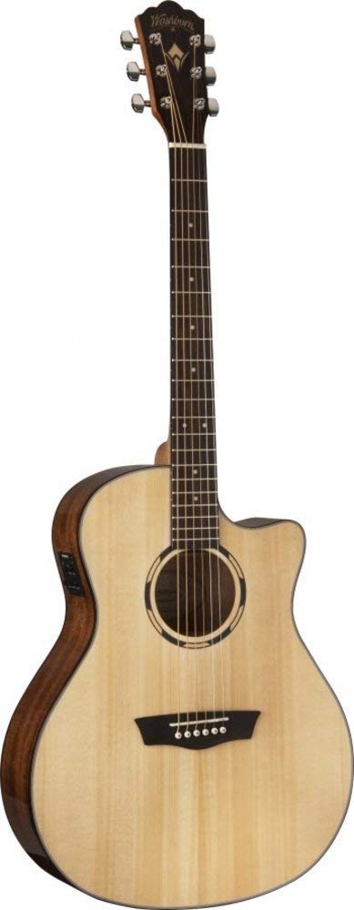 Washburn Woodline 10 Series 6 String Acoustic-Electric Guitar, Right, Natural (WLO10SCE-O)