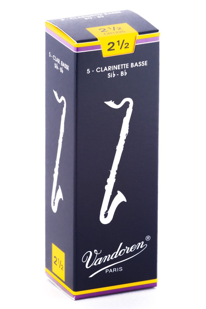 Vandoren Bass Clarinet Traditional Reeds Strength #2.5; Box of 5