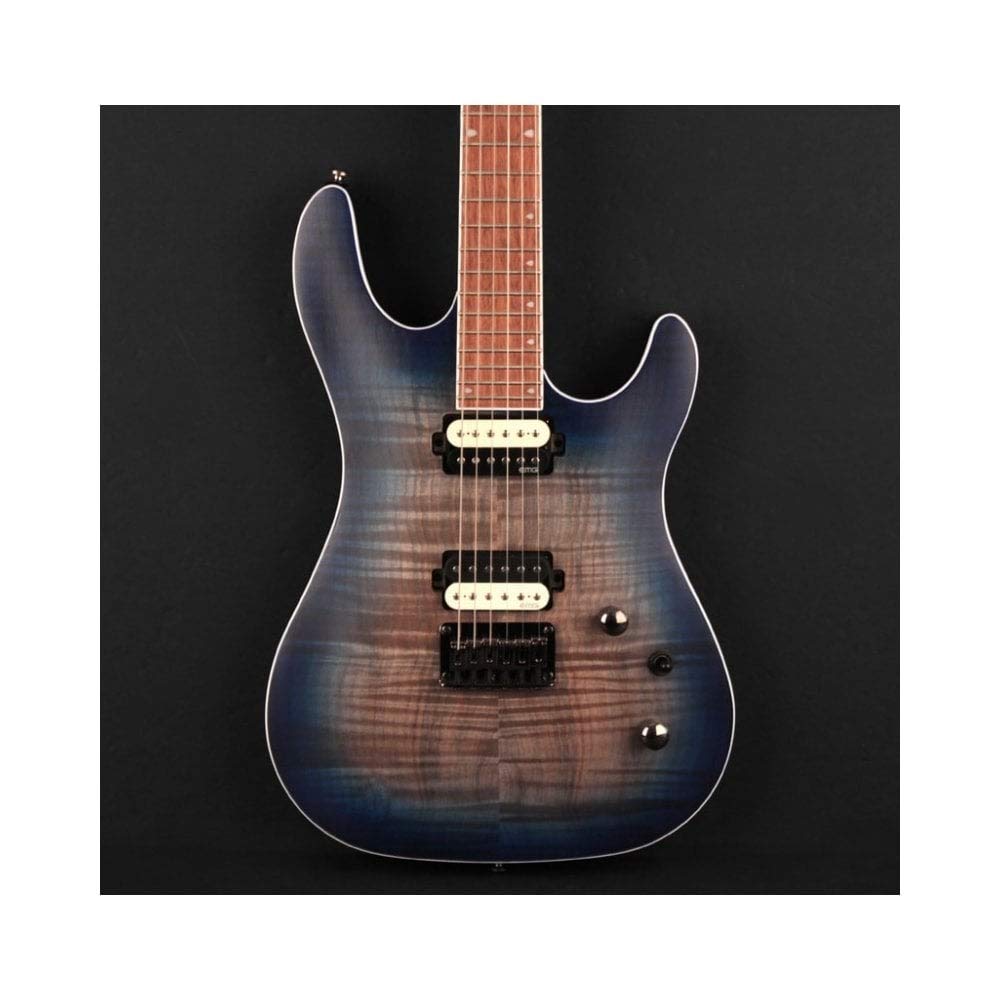 Cort KX Series KX300OPCB, Mahogany Body w/Spalted Maple Top, EMG, Open Pore Cobalt Burst Finish