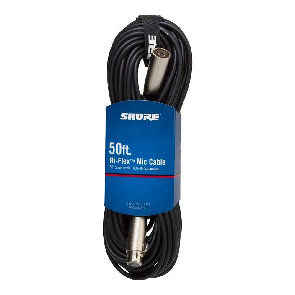 Shure C50J 50' Hi-Flex Chrome XLR Cable Connectors