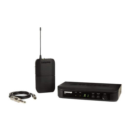 Shure BLX14 UHF Wireless System - Perfect for Guitar and Bass with 1/4 Jack - 14-Hour Battery Life, 300 ft Range | Includes 1/4" Jack Instrument Cable & Single Channel Receiver | H9 Band