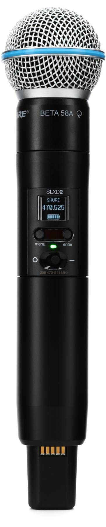 Shure SLXD2/B58 Wireless Handheld Microphone Transmitter with BETA 58A Capsule (Receiver Sold Separately)