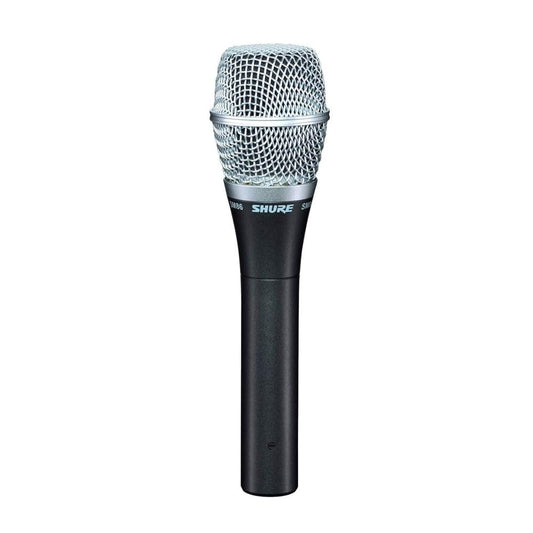 Shure SM86 Cardioid Condenser Vocal Microphone for Professional Use in Live Performance with Built-in 3-Point Shock Mount, 2-Stage Pop Filter to Reduce Wind/Breath Noise, No Cable Included (SM86-LC)