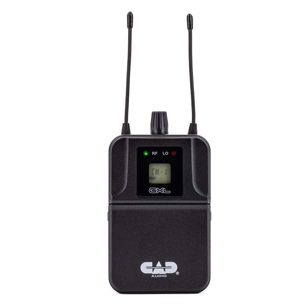 CAD Audio GXLIEM Frequency Agile Wireless In Ear Monitor System includes MEB1 Earbuds, Rack Mount Ears and Antenna Relocation Kit, Silver