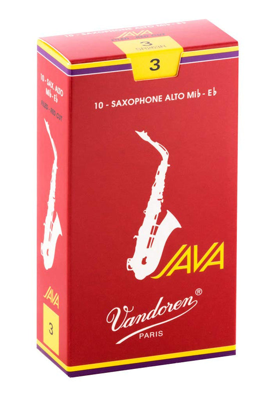 Vandoren Alto Sax Java Red Reeds Strength #3; Box of 10