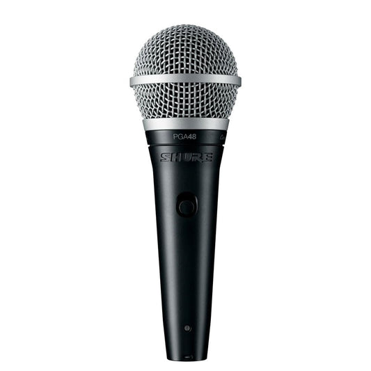 Shure PGA48 Dynamic Microphone - Handheld Mic for Vocals with Cardioid Pick-up Pattern, Discrete On/Off Switch, 3-pin XLR Connector, Stand Adapter and Zipper Pouch, No Cable (PGA48-LC)