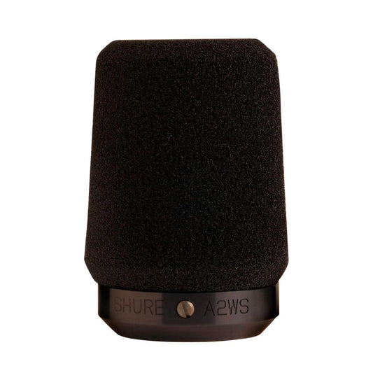 Shure A2WS Locking Microphone Windscreen - Reduces Unwanted Breath and Wind Noise, Black - Compatible with SM57 and 545 Series Mics (A2WS-BLK)