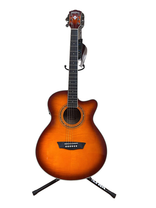 Washburn Festival EA15 Mini Jumbo Cutaway, Acoustic Electric Guitar, Ice Tea Burst