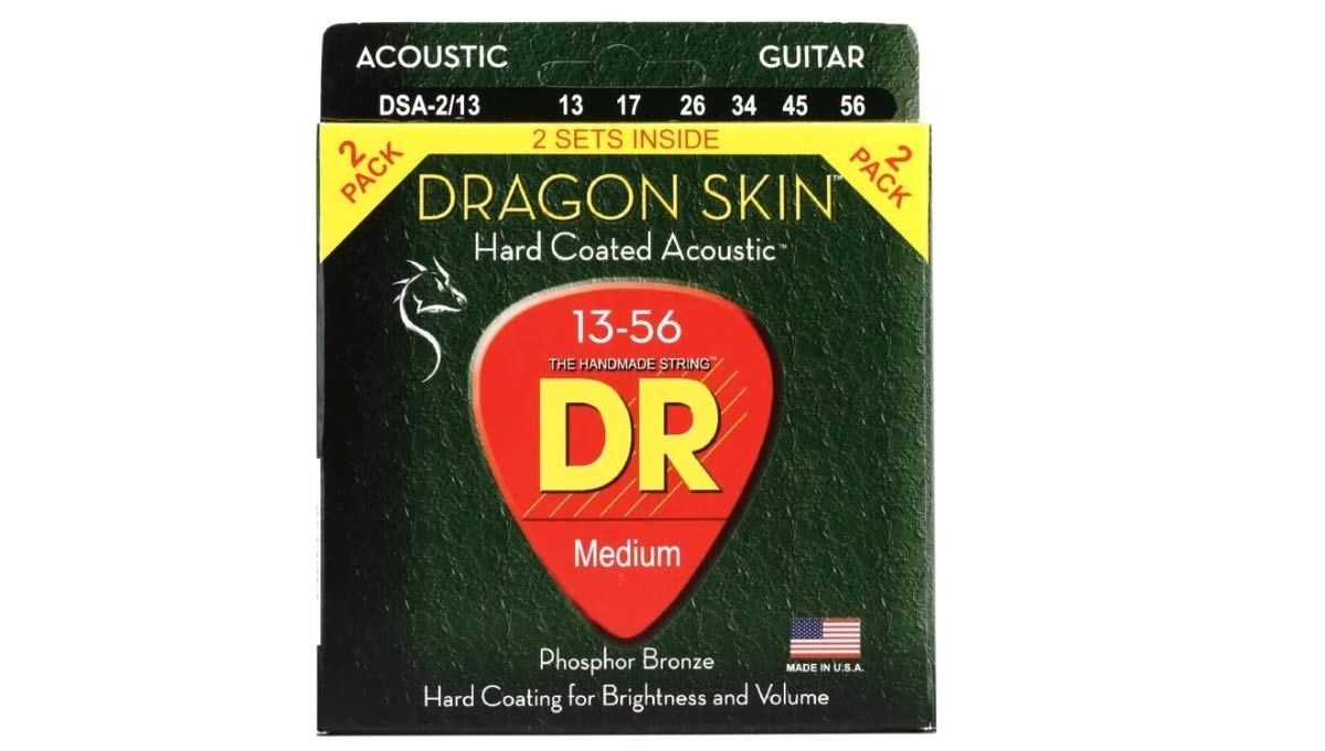 DR Handmade Strings DSA-2-13-U Dragon-Skin Acoustic String - 13-56 Gauge - Pack of 2