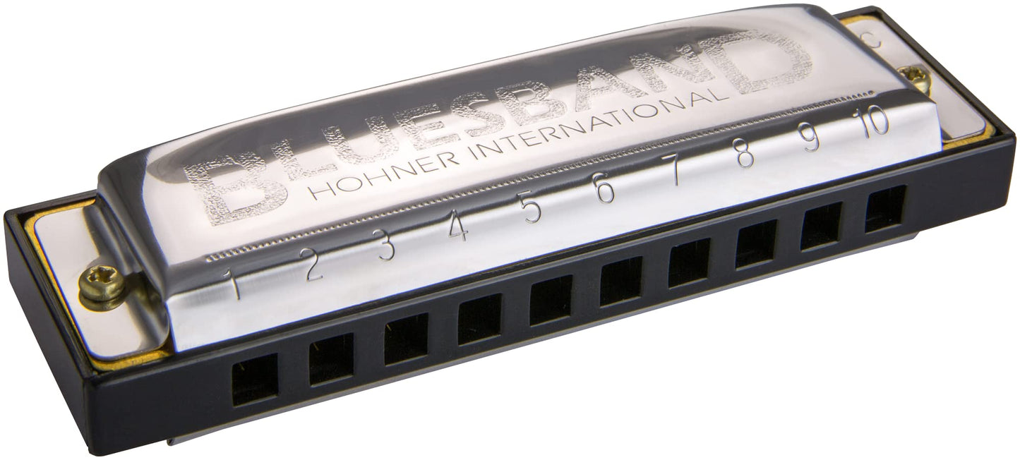 HOHNER Blues Band Harmonica, Key of C, Chrome (1501BX)