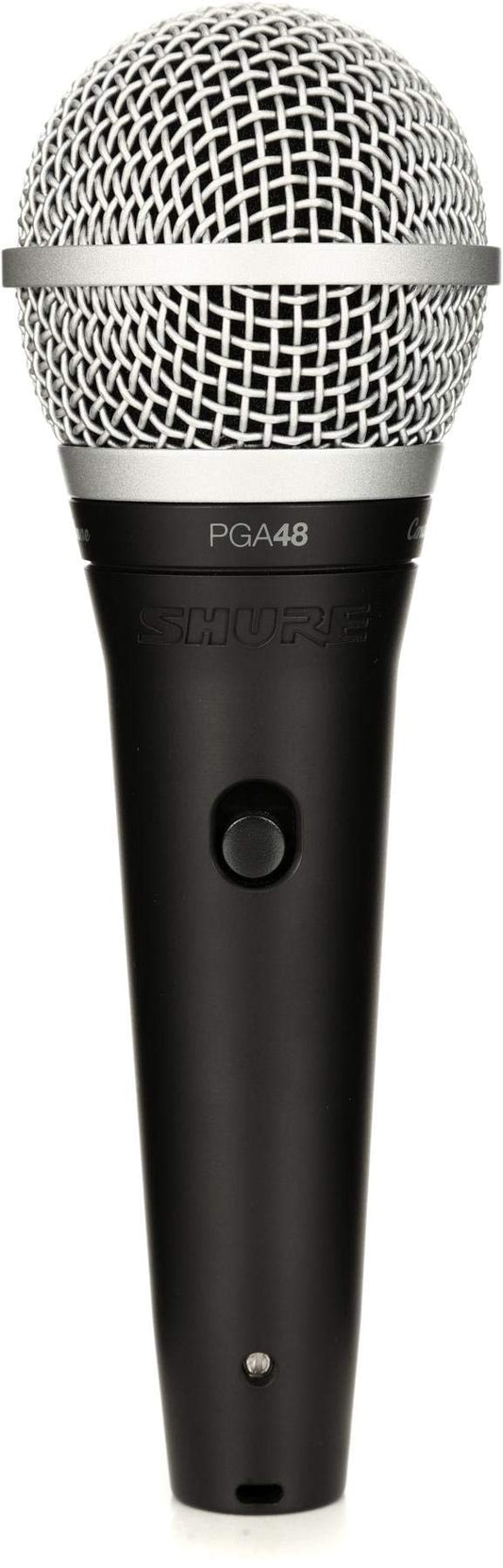 Shure PGA48 Dynamic Microphone - Handheld Mic for Vocals with Cardioid Pick-up Pattern, Discrete On/Off Switch, 3-pin XLR Connector, 15' XLR-to-QTR Cable, Stand Adapter and Zipper Pouch (PGA48-QTR)