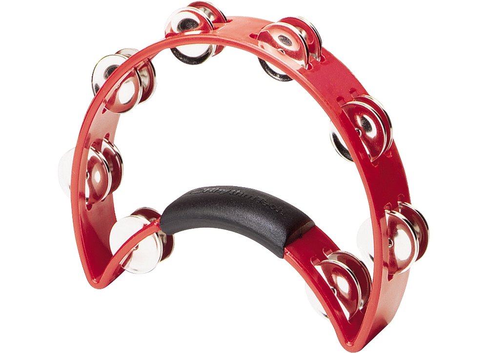 RhythmTech RT1030 Tambourine, Nickel Jingles, Red