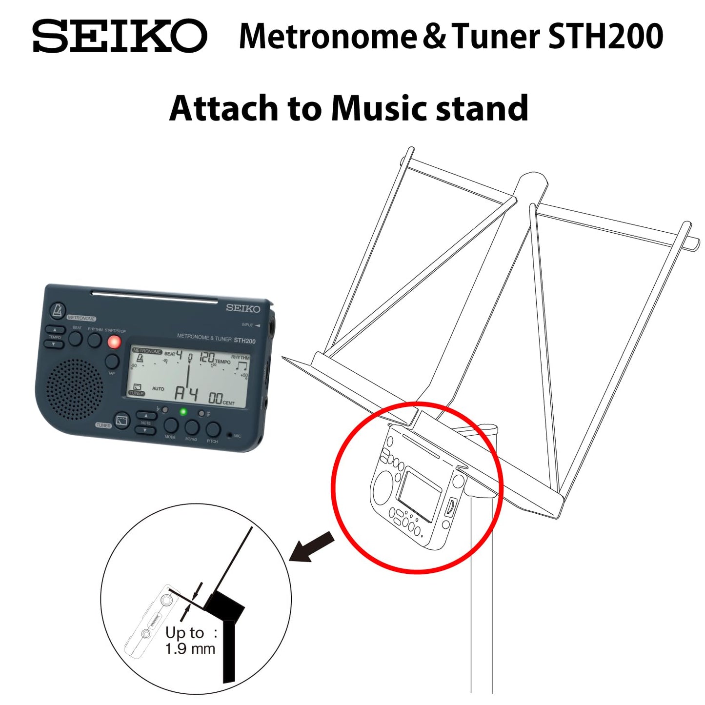 SEIKO STH200 0 String Metronome, (STH200B)