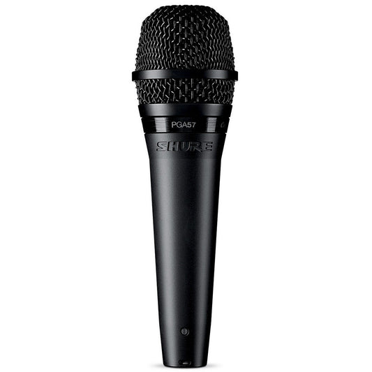 Shure PGA57 Dynamic Microphone - Professional Quality Instrument Mic with Cardioid Pick-up Pattern, 3-in XLR Connector, 15' XLR-to-XLR Cable, Stand Adapter and Zipper Pouch, (PGA57-XLR)