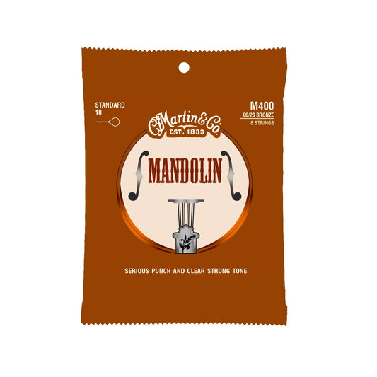 Martin Guitar Mandolin Strings M400, 80/20 Bronze, Standard-Gauge Mandolin Strings