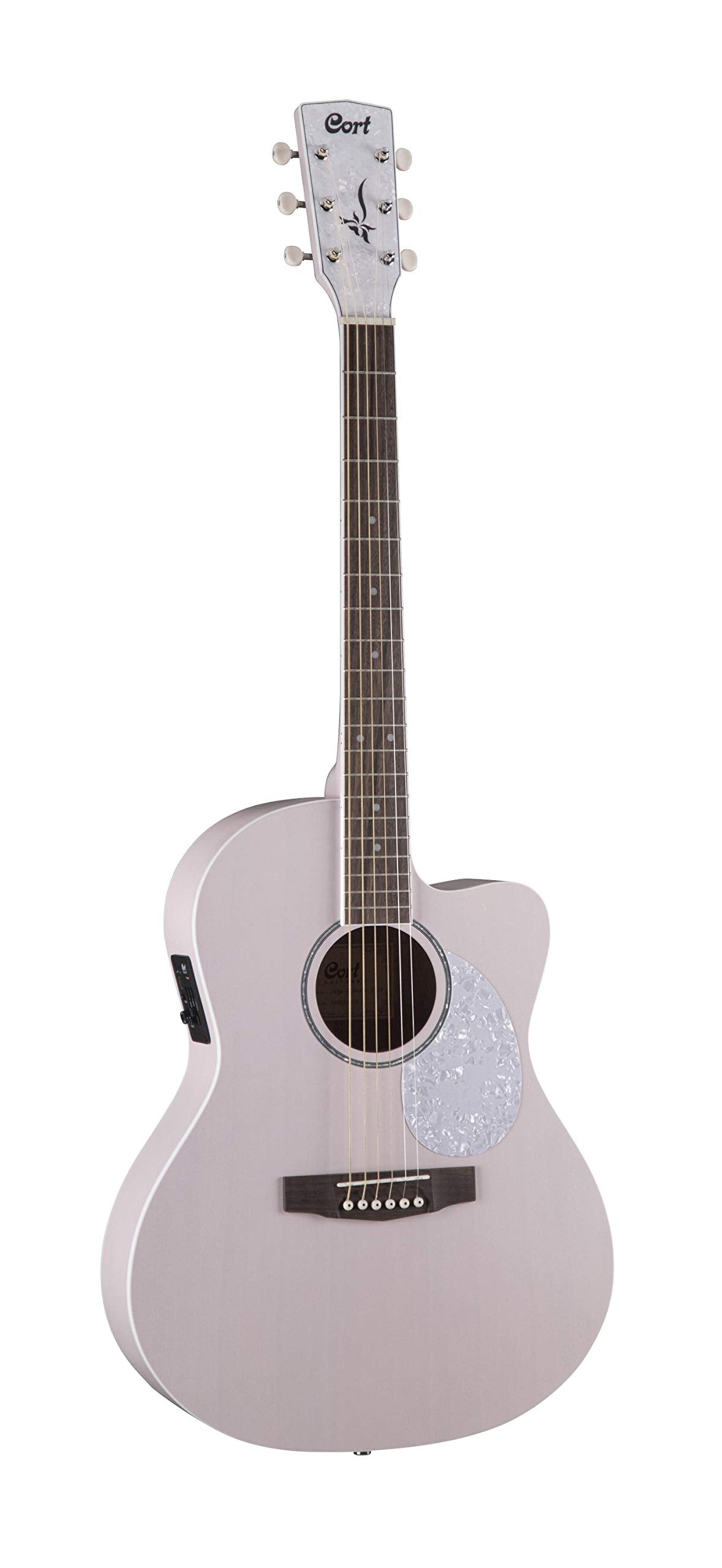 Cort 6 String Acoustic Guitar, Right, Pastel Pink, Full (JADECLASSICPPOP-U)