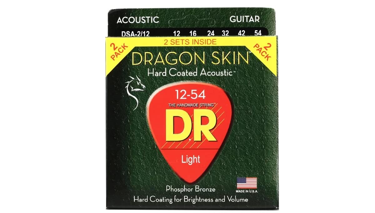 DR Handmade Strings DSA-2-12-U Dragon-Skin Acoustic String - 12-54 Gauge - Pack of 2