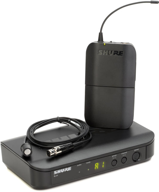 Shure BLX14/CVL UHF Wireless Microphone System - Perfect for Interviews, Presentations, Theater - 14-Hour Battery Life, 300 ft Range | Includes CVL Lavalier Mic, Single Channel Receiver | H9 Band