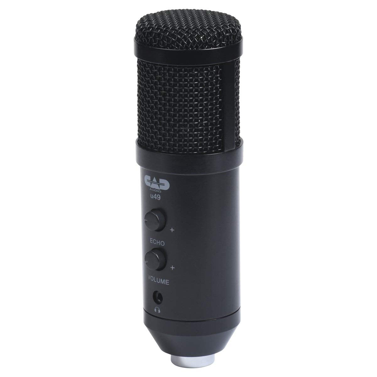 CAD Audio U49 USB Large Format Side Address Studio Microphone with Headphone Monitor and Echo,Black