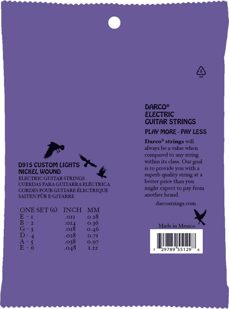 Darco Electric Guitar Strings, Custom Light .011-.049 (D915)