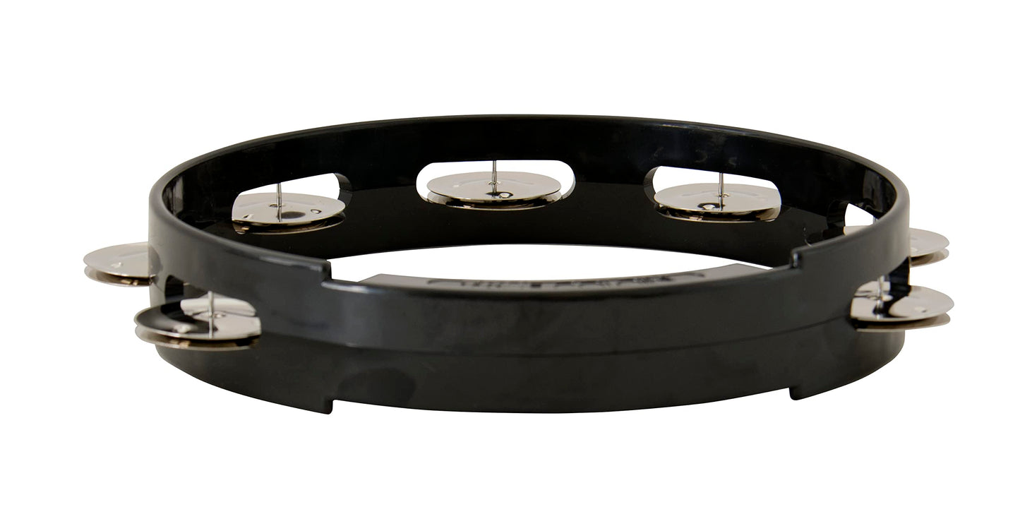 RhythmTech TC4018 8-Inch True Colors Tambourine, Black