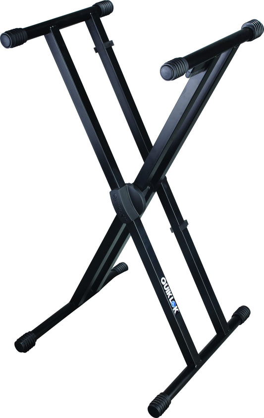 QUIK LOK T-550 Heavy Duty, Double-Brace, Single-Tier X Keyboard Stand with Trigger-Lok Height adjustment System