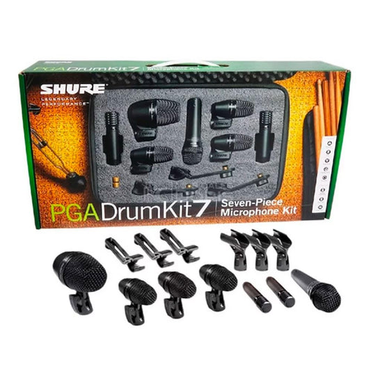 Shure PG ALTA 7-Piece Drum Microphone Kit for Performing and Recording Drummers - Includes Mics, Mounts and Cables with options for Kick Drums, Snare, Rack/Floor Toms, Congas and Cymbals (PGADRUMKIT7)