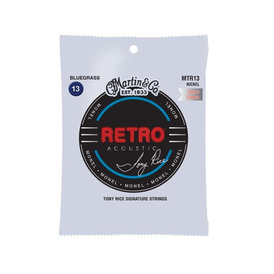 Martin Retro Acoustic MTR13 Bluegrass-Gauge Guitar Strings, Tony Rice’s Choice, Monel Nickel