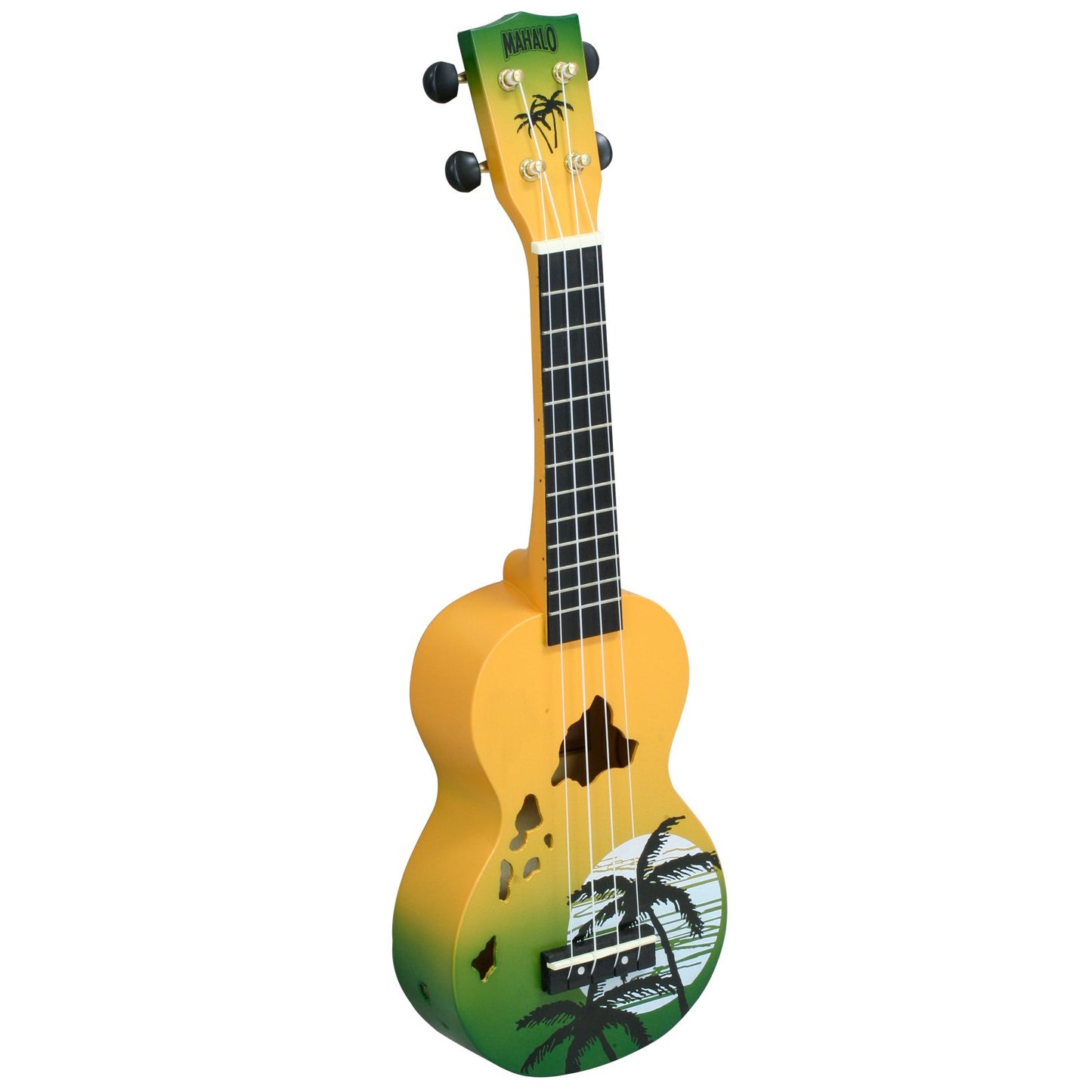 Mahalo Ukuleles Mahalo Designer Series Ukulele, Right Handed, Green Burst, Soprano (MD1HA gnb)